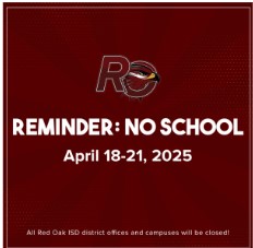  No School - April 18th-21st